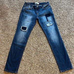 CABI slim boyfriend jeans patchwork size 4